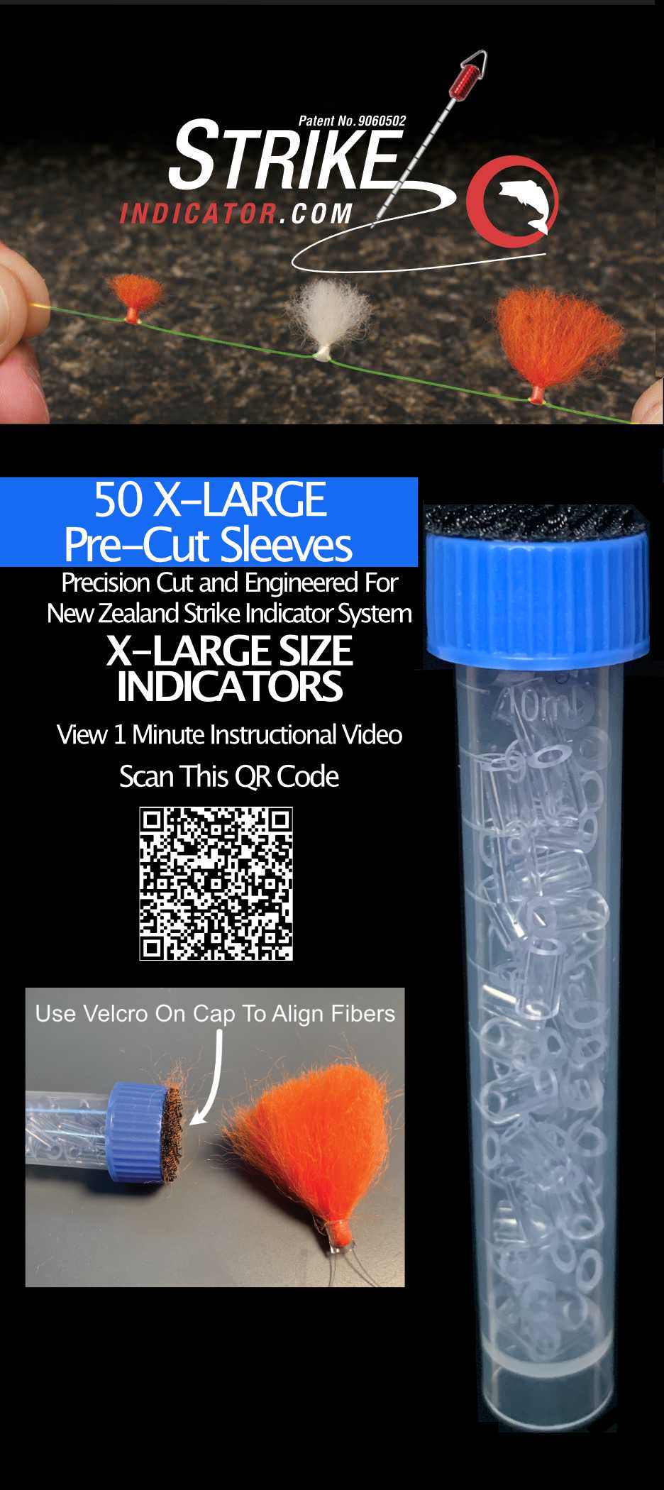 X-LARGE Pre-Cut Sleeves and Vial with Velcro Cap