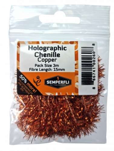 Metallic Tinsel Chenille 15mm Large Copper