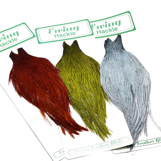 Rooster hackle dry fly cape fly fishing feathers wide range sizes rooster feathers for flies olive brown grizzly fly feathers